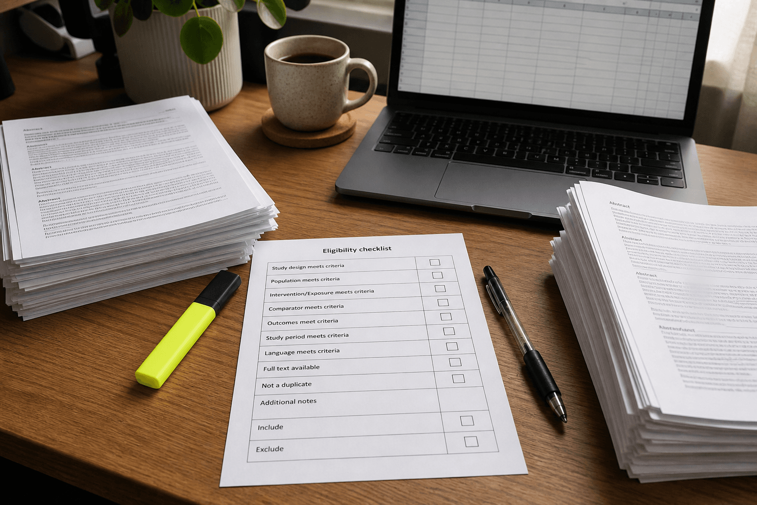 SR Screening Form from Eligibility Criteria (No Invented Counts)