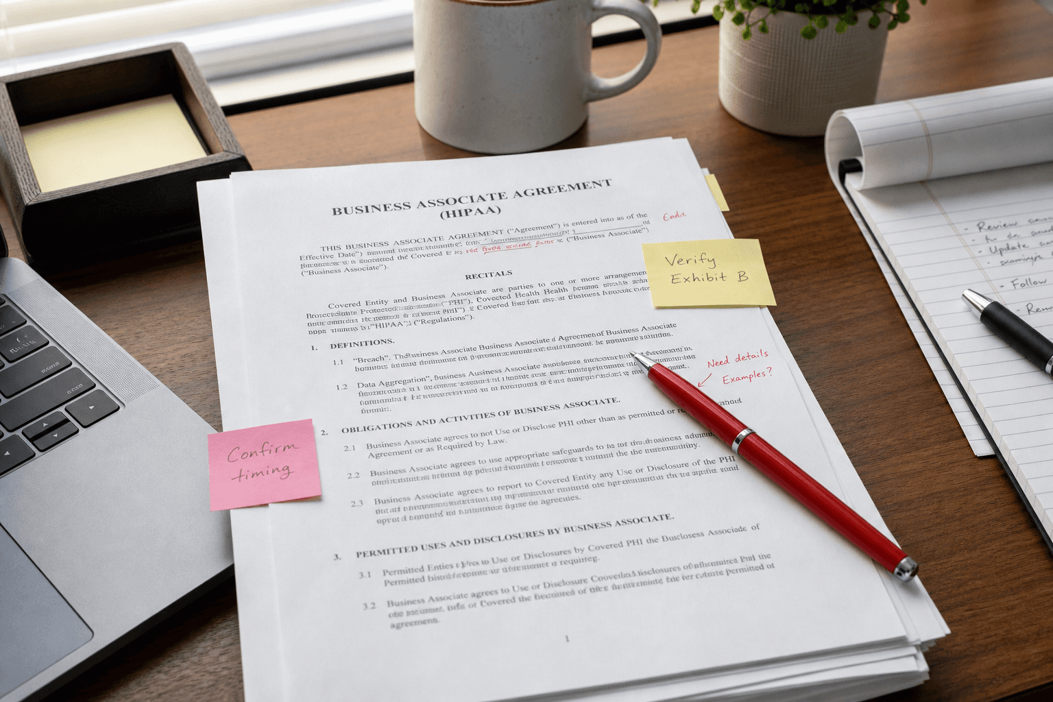 HIPAA BAA Redline Notes from Clause Pack (Not Legal Advice)