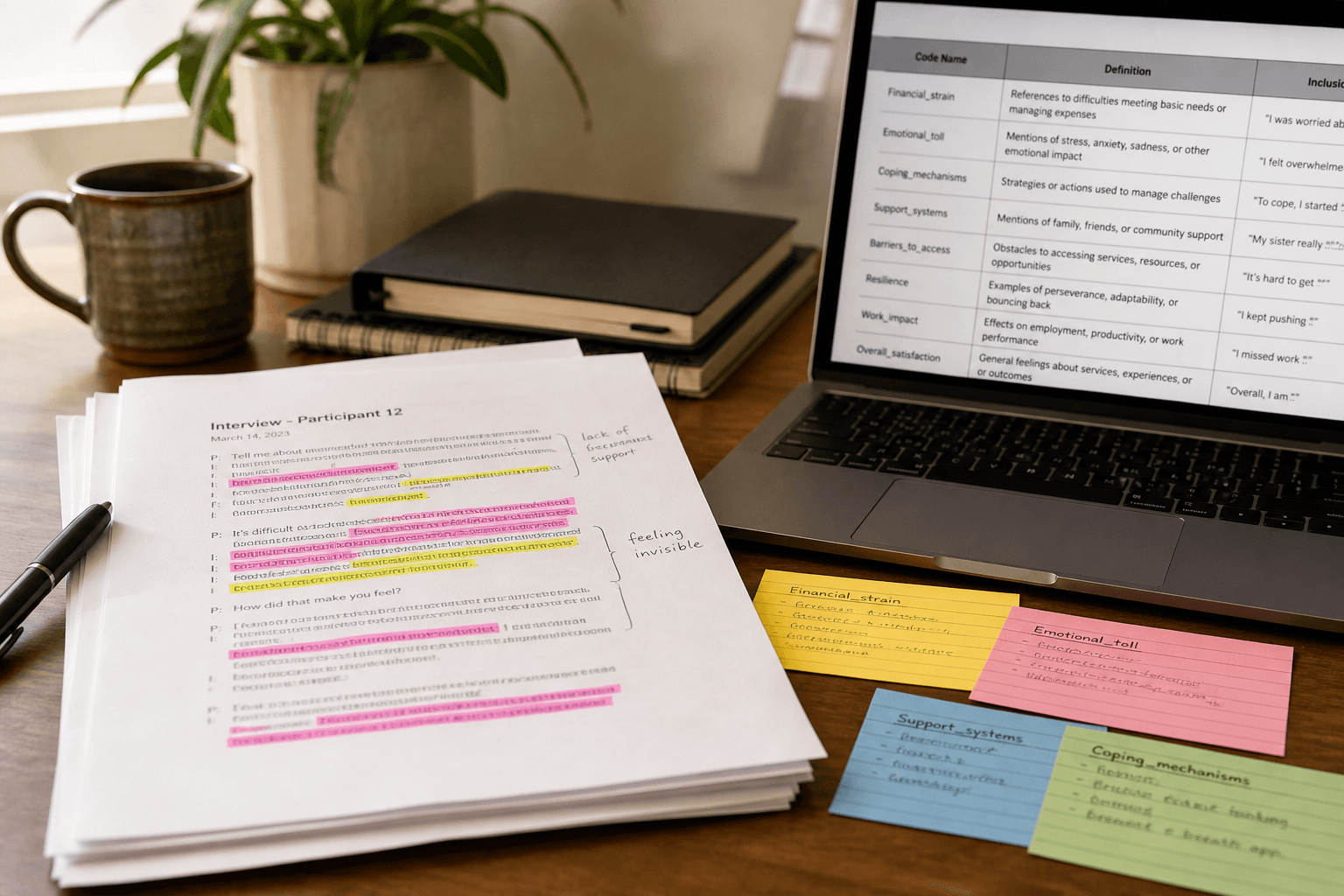 Interview Codebook from Transcript Excerpts (No Invented Quotes)