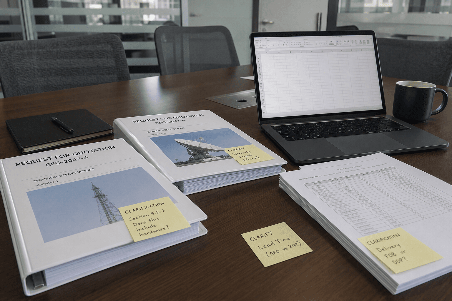 RFQ Clarification Questions from Spec Packet (No Invented Requirements)