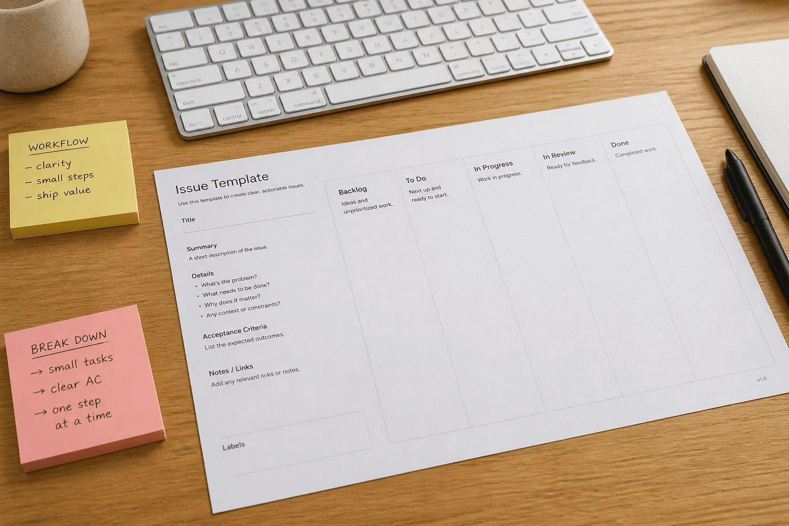 Linear Issue Template from Workflow Brief (No Invented Assignees)