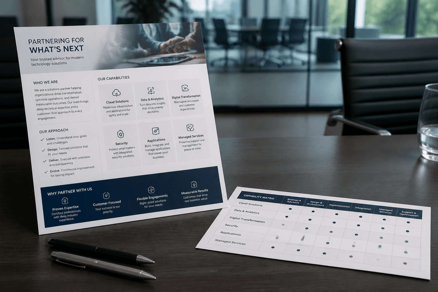 Partner One-Pager from Capability Matrix (No Invented Logos) (Domain Pack)