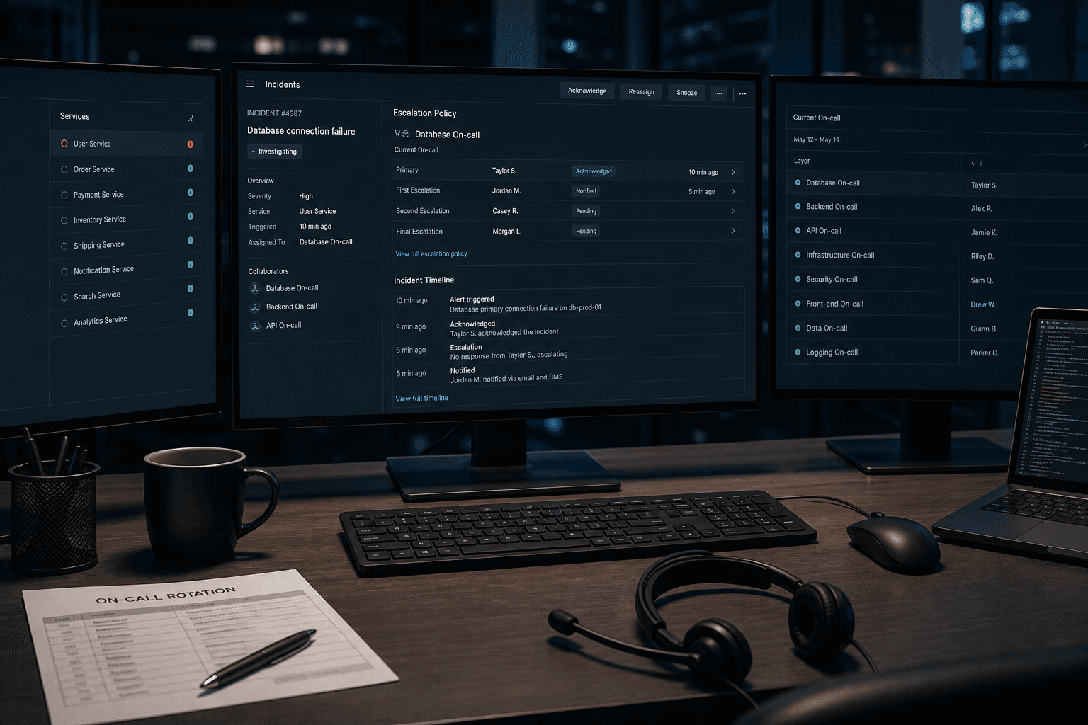 PagerDuty Escalation Policy Notes from Oncall Roster (Not Ops Advice)