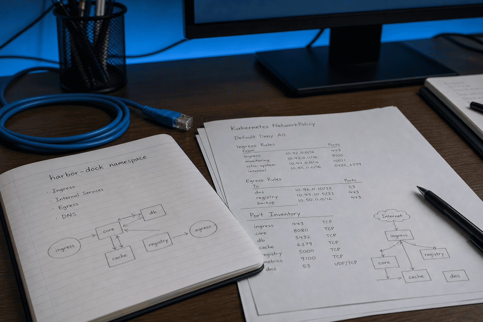Kubernetes NetworkPolicy Notes from CIDR/Port Inventory (No Invented Cluster IPs/Secrets)
