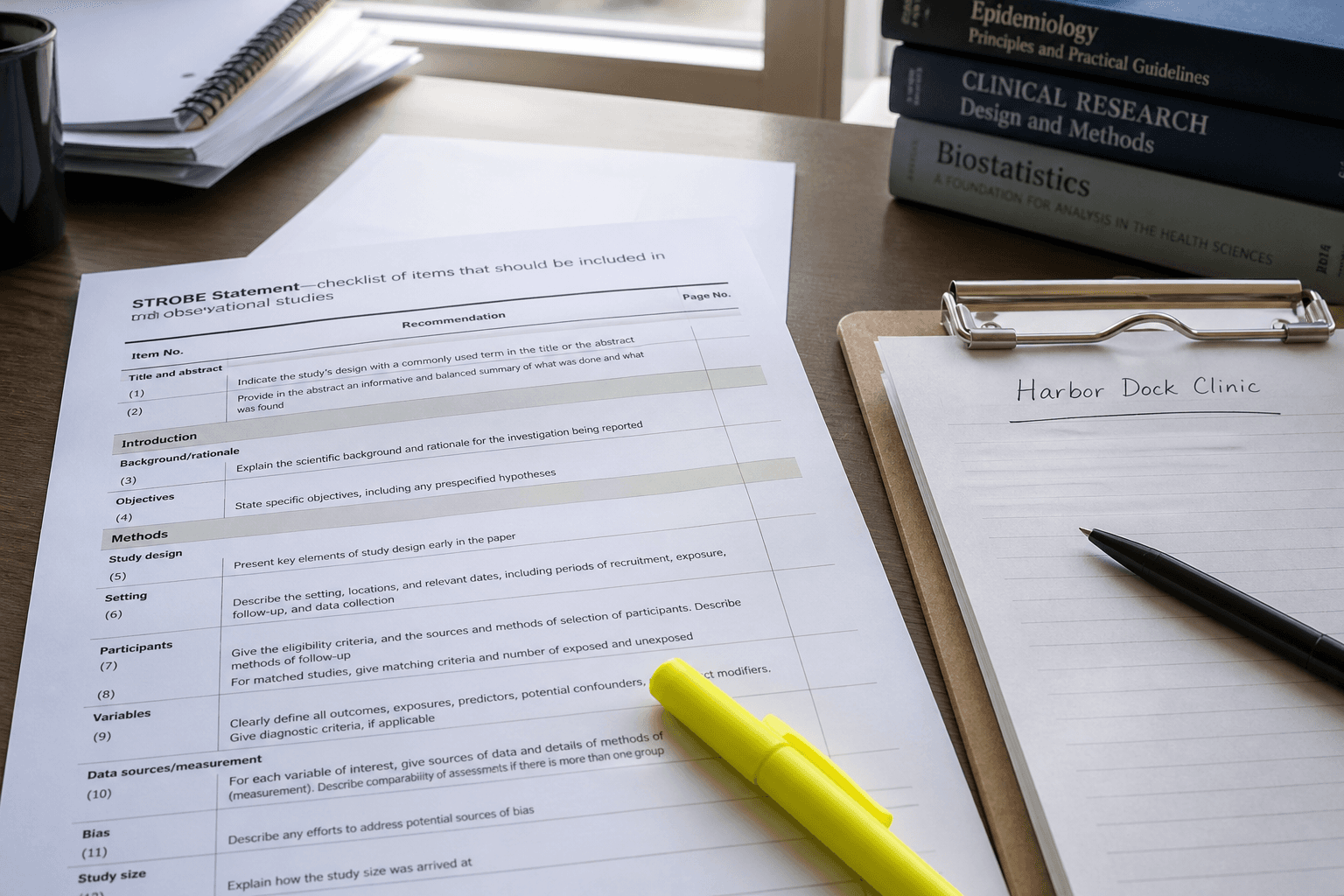 STROBE Checklist Notes from Observational Methods Excerpt (No Invented Stats/DOIs)