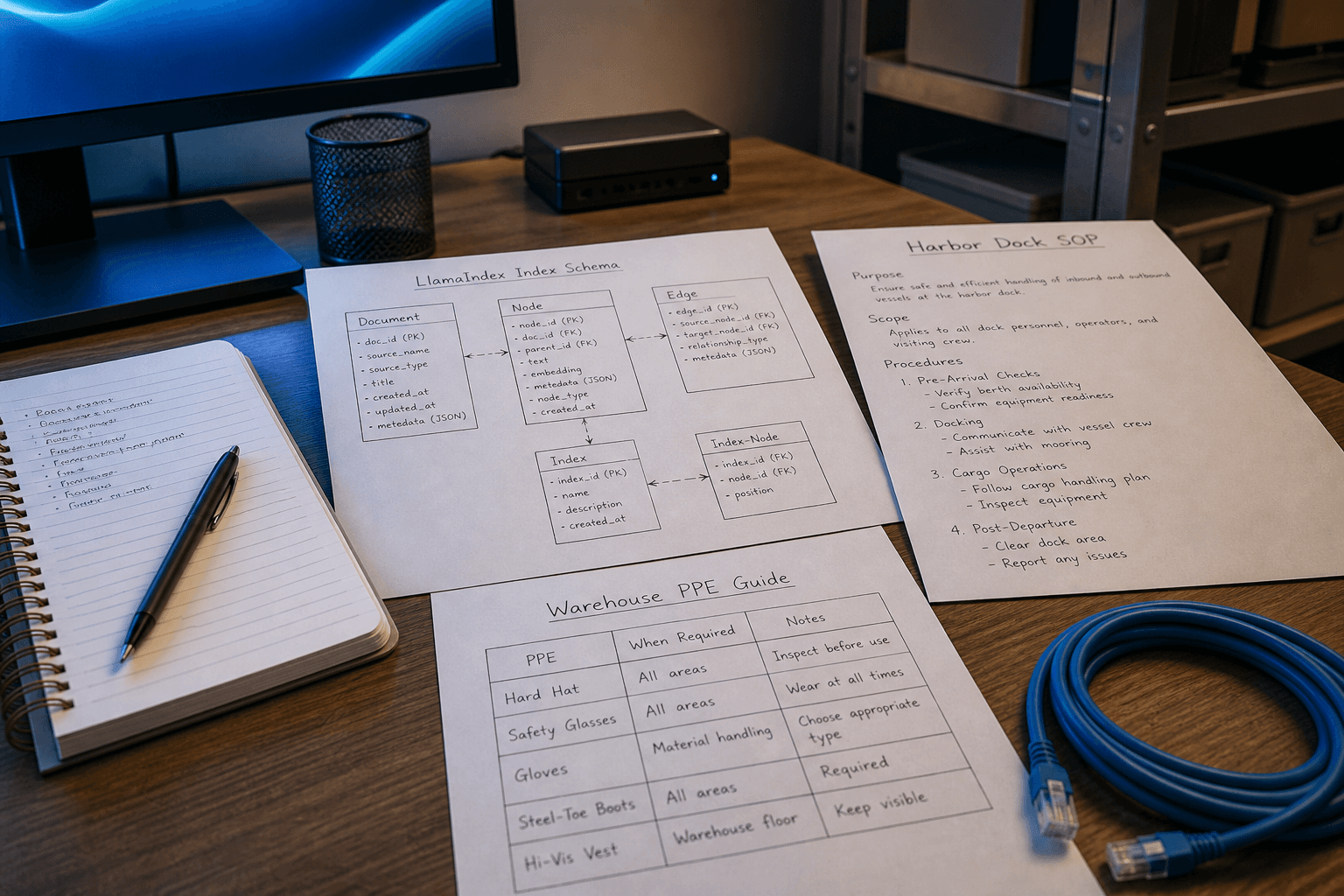 LlamaIndex Index Schema Notes from Document Inventory (No Invented API Keys)