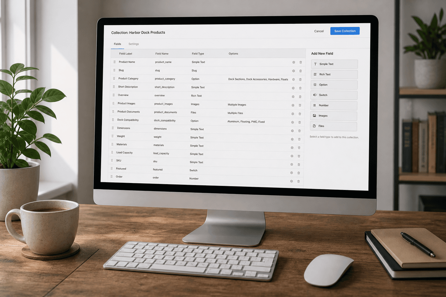 Webflow CMS Collection Map from Field Inventory (No Invented Site IDs)