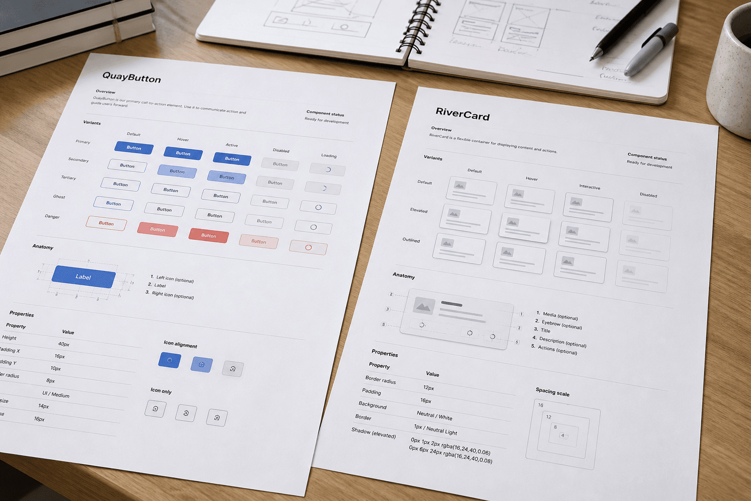 Adobe XD Component Spec Map from Library Inventory (No Invented Tokens)