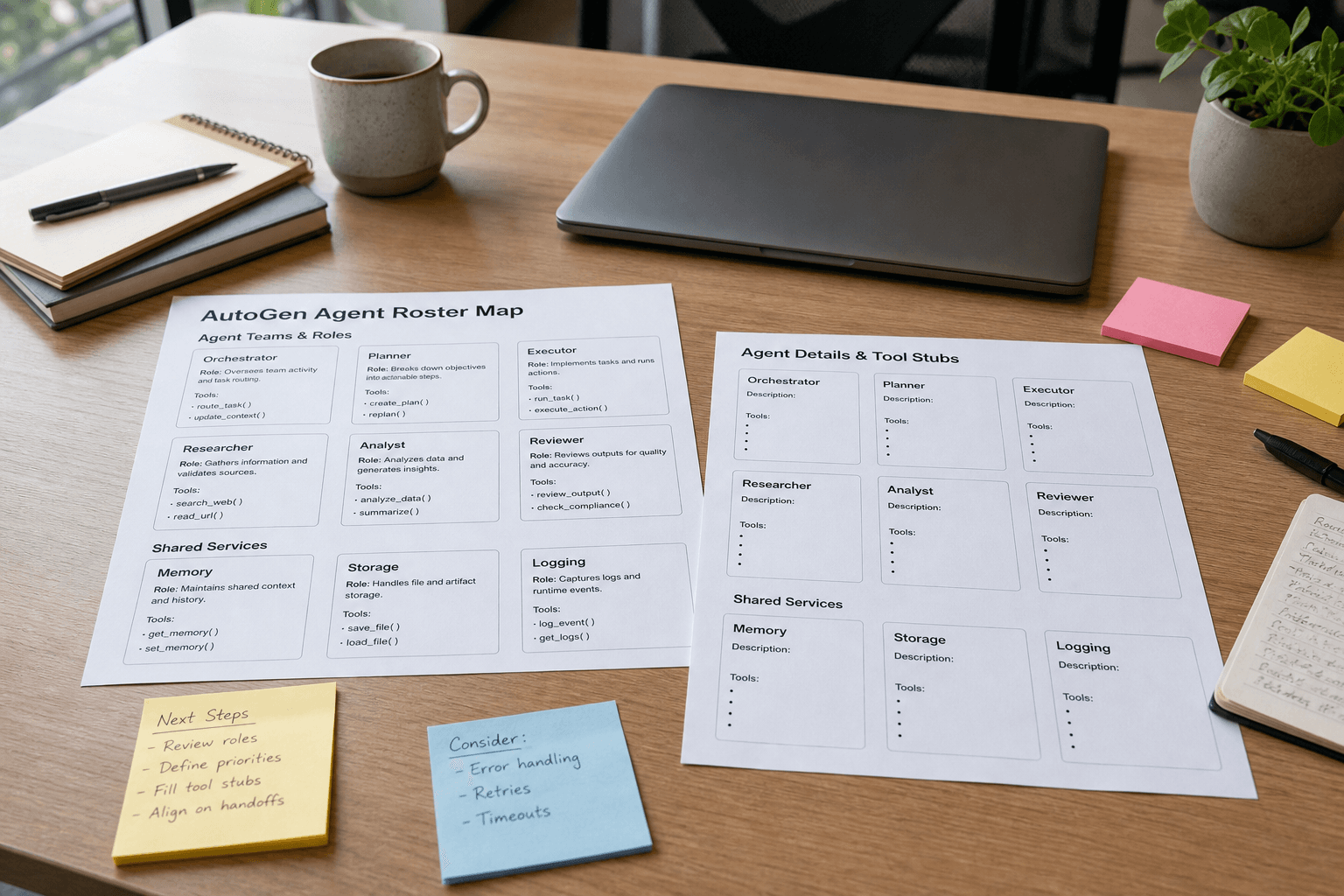 AutoGen Agent Roster Map from Config Inventory (No Invented API Keys)