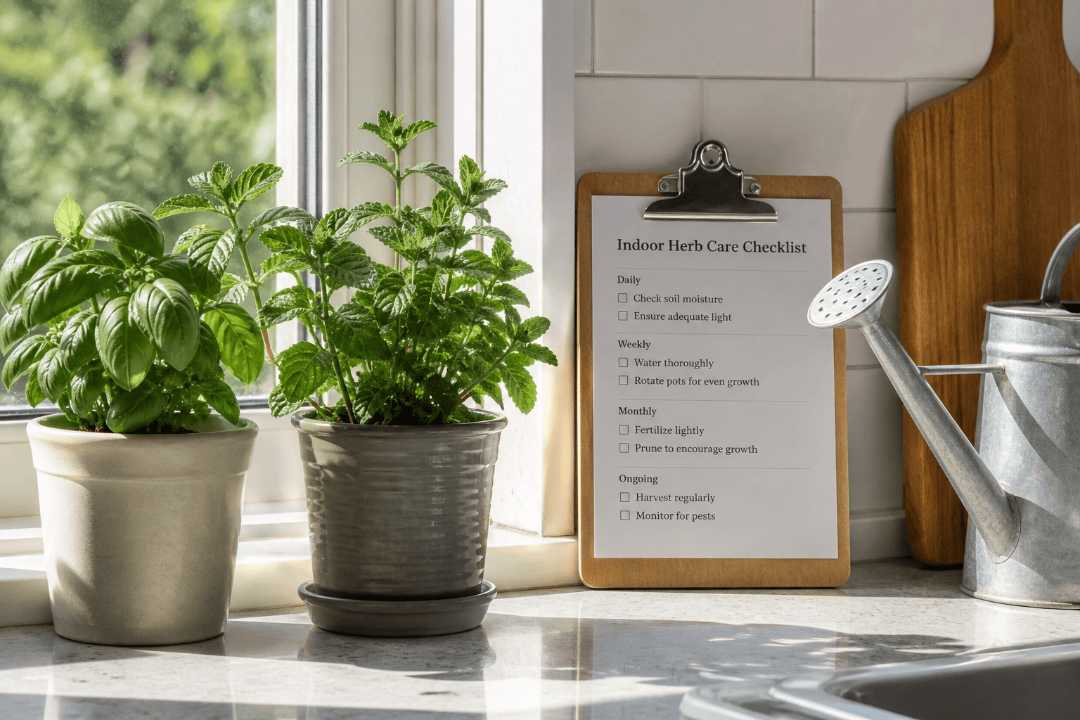 Indoor Herb Care Checklist from Plant Inventory (Not Medical Advice)