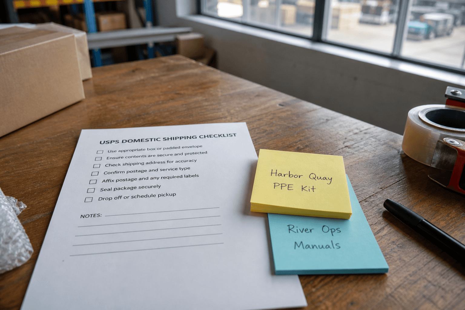 USPS Domestic Shipping Checklist from Package Inventory (Not Carrier Advice)