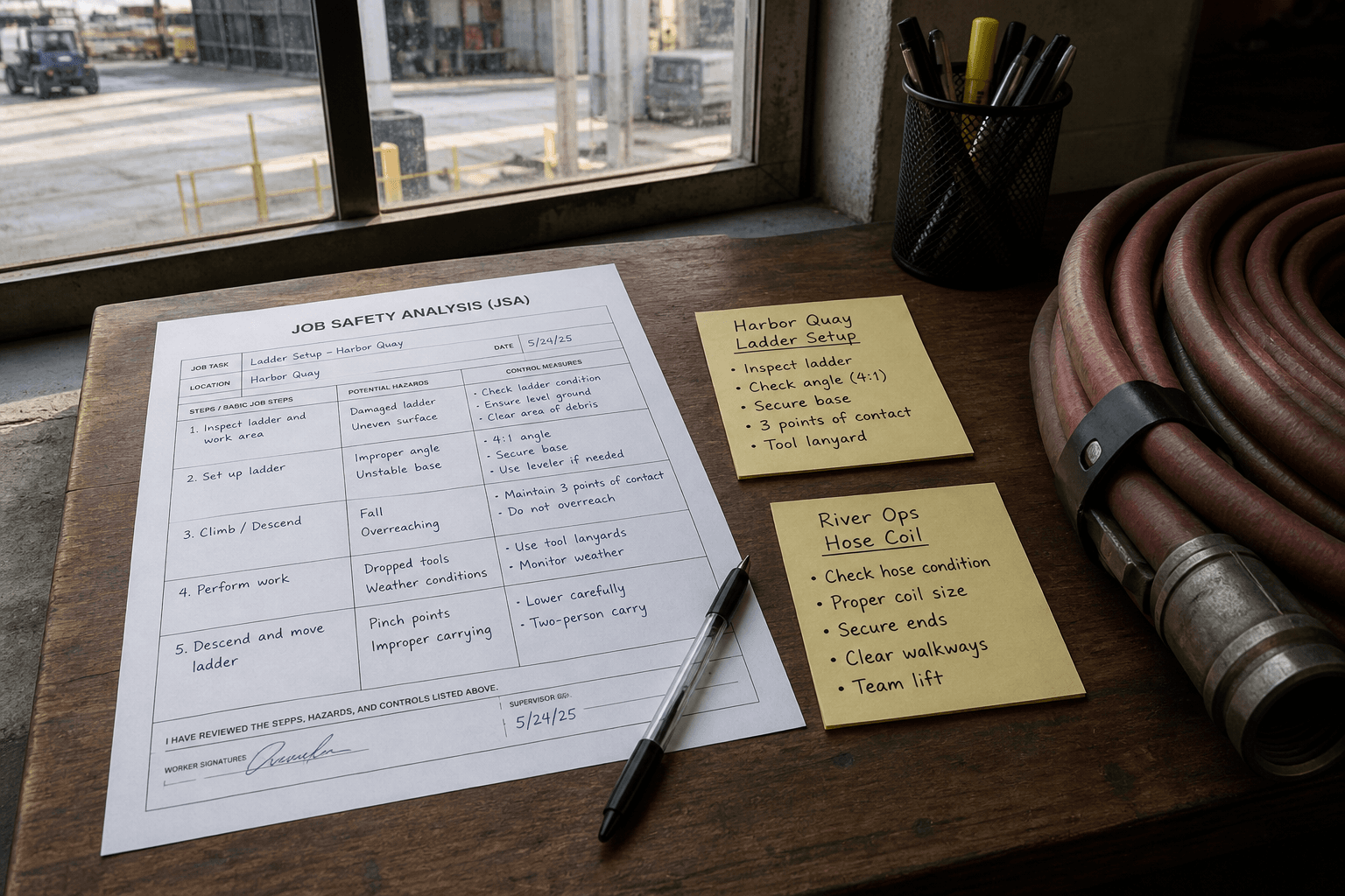 OSHA JSA Checklist from Task Step Inventory (Not Certification Not Legal Advice)