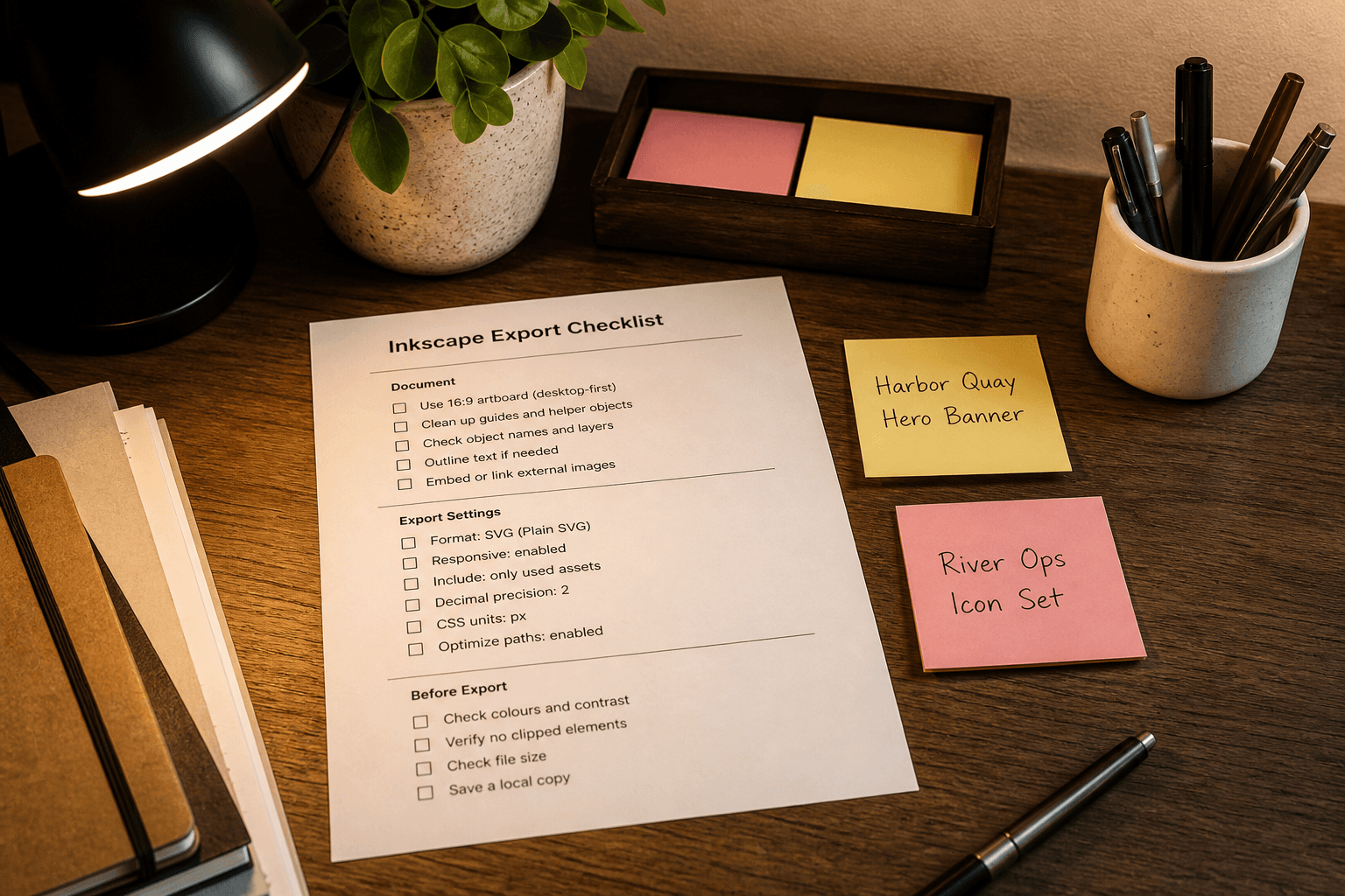 Inkscape Export Checklist from Artboard Inventory (No Invented Assets)