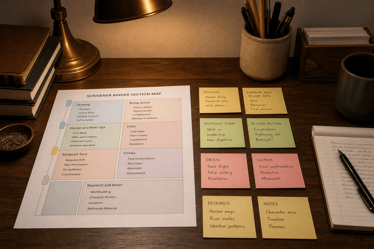 Scrivener Binder Section Map from Manuscript Inventory (No Invented Word Counts)