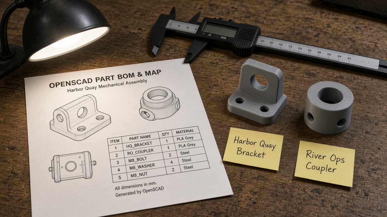 OpenSCAD Part BOM Map from SCAD Inventory (No Invented Volumes)