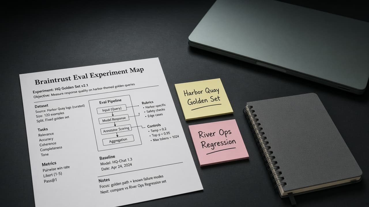 Braintrust Eval Experiment Map from Dataset Inventory (No Invented Scores)
