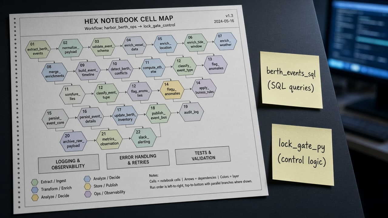 Hex Notebook Cell Map from Project Inventory (No Invented Row Counts)