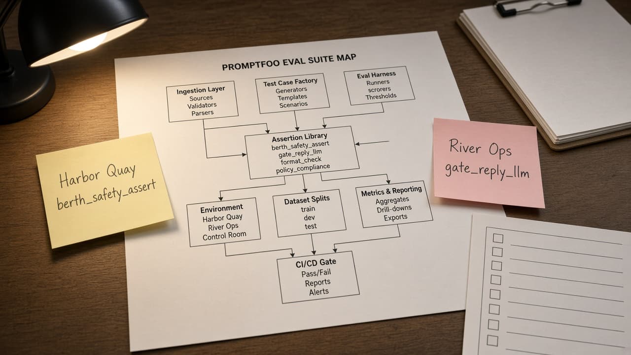Promptfoo Eval Suite Map from Test Inventory (No Invented Scores)