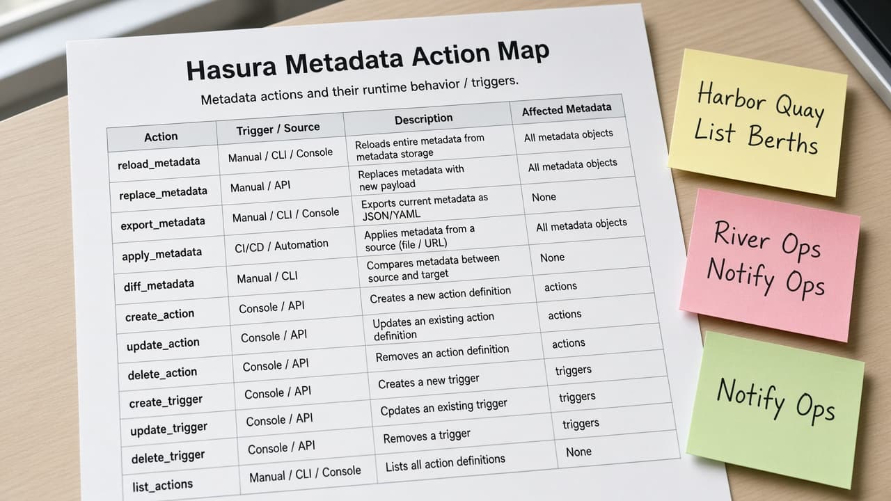 Hasura Metadata Action Map from Project Inventory (No Invented Secrets)