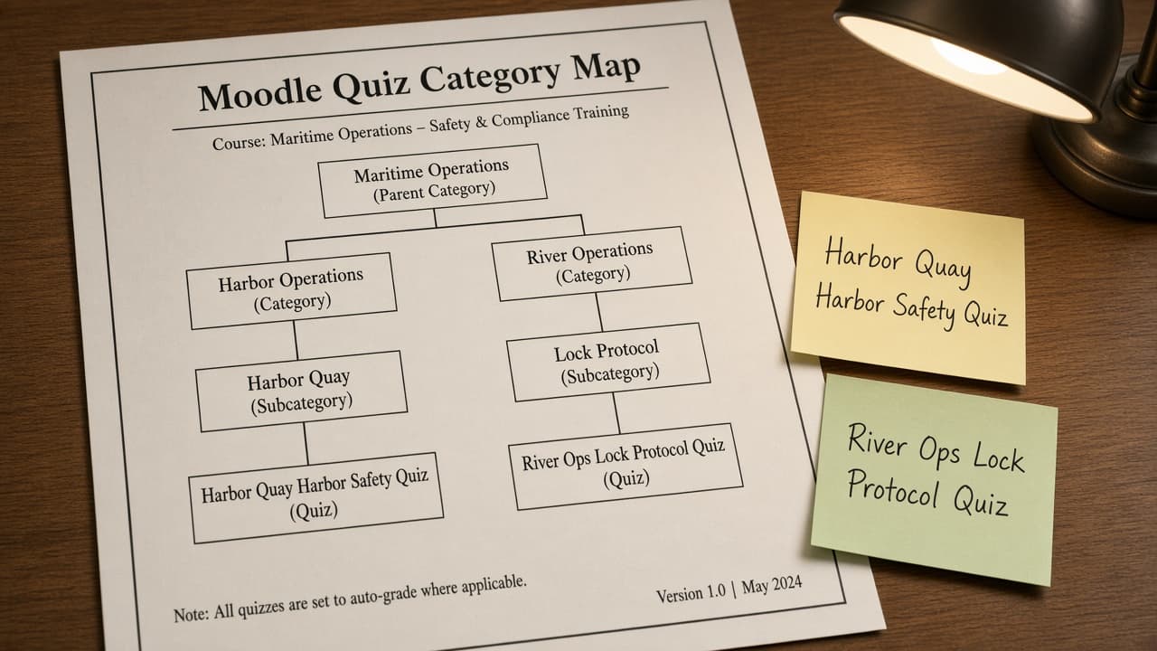 Moodle Quiz Category Map from Course Inventory (No Invented Scores Not Grading Advice)
