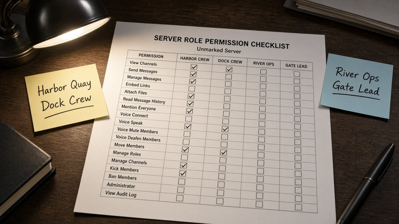 Discord Role Permission Checklist from Server Notes (Not Legal Advice)