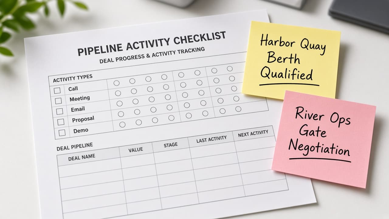 Pipedrive Activity-Type Checklist from Pipeline Inventory (No Invented Win Rates)