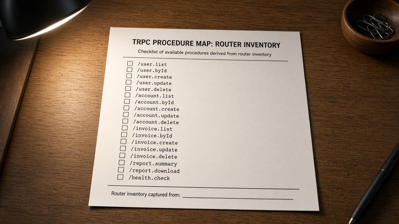 tRPC Procedure Map from Router Inventory (No Invented Procedure IDs)