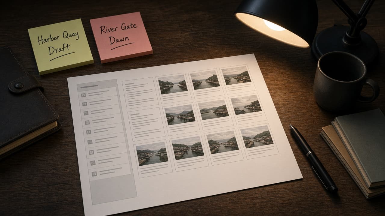 Scrivener Binder Scene Map from Project Inventory (No Invented Word Counts) with example still