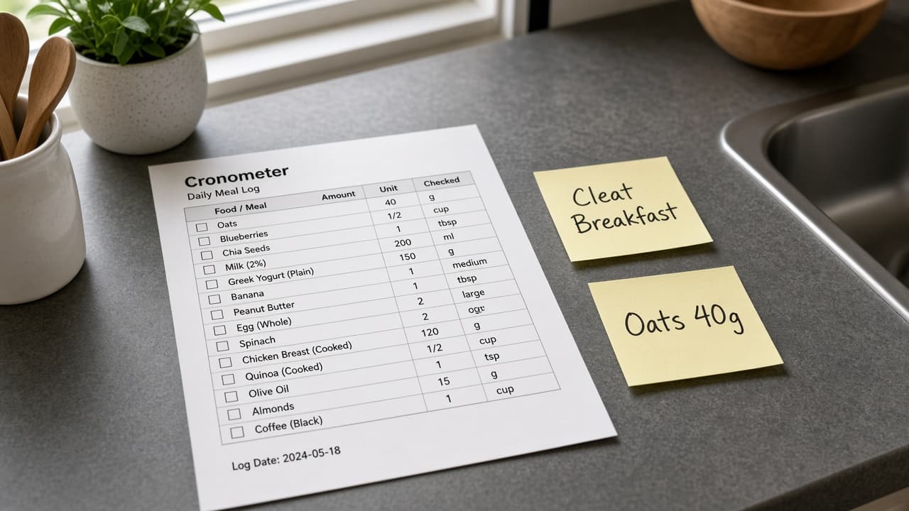Cronometer Meal Log Checklist from Diary Inventory (No Invented Macro Totals)