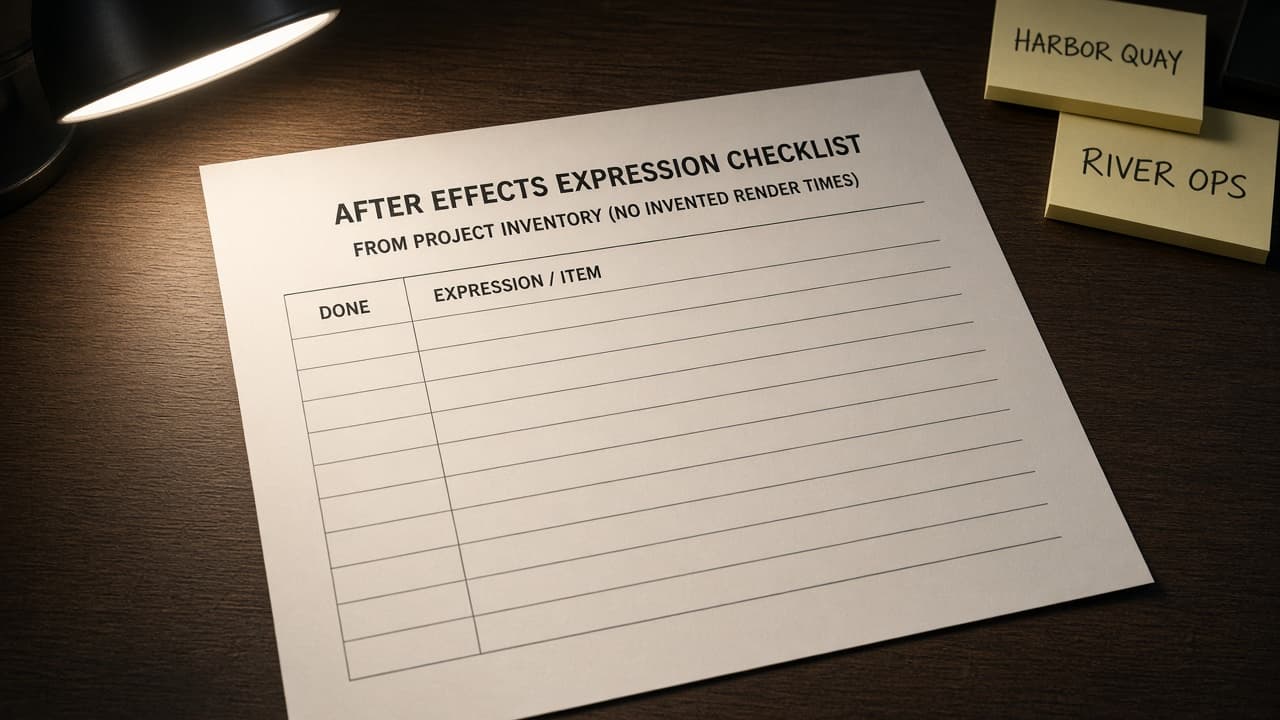 After Effects Expression Map from Project Inventory (No Invented Render Times)