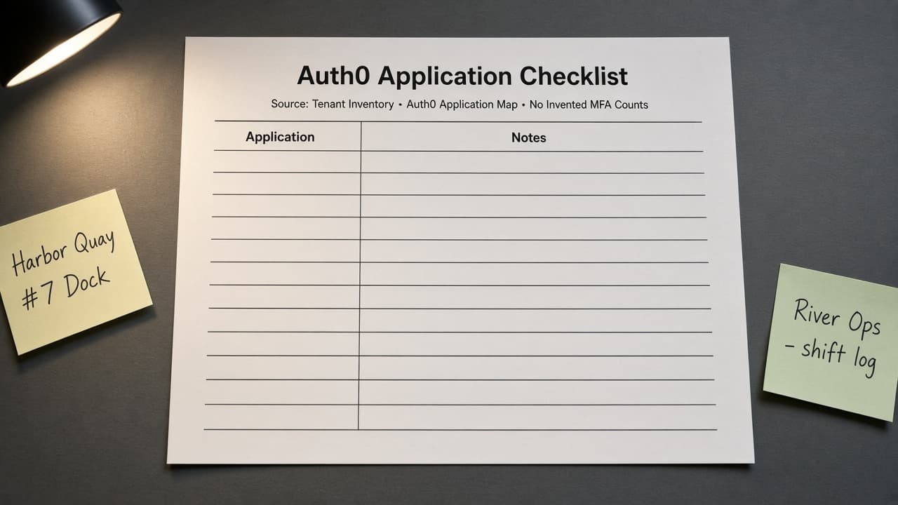 Auth0 Application Map from Tenant Inventory (No Invented MFA Counts)