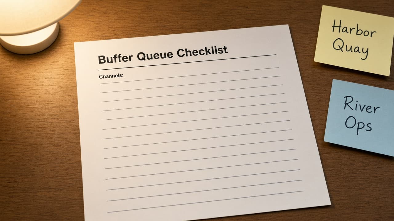 Buffer Queue Map from Channel Inventory (No Invented Engagement Rates)