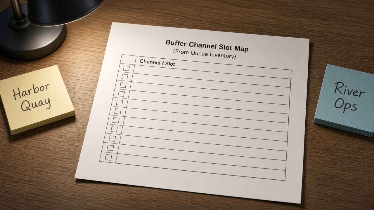 Buffer Channel Slot Map from Queue Inventory (No Invented Engagement Rates)