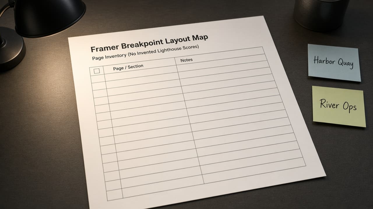 Framer Breakpoint Layout Map from Page Inventory (No Invented Lighthouse Scores)