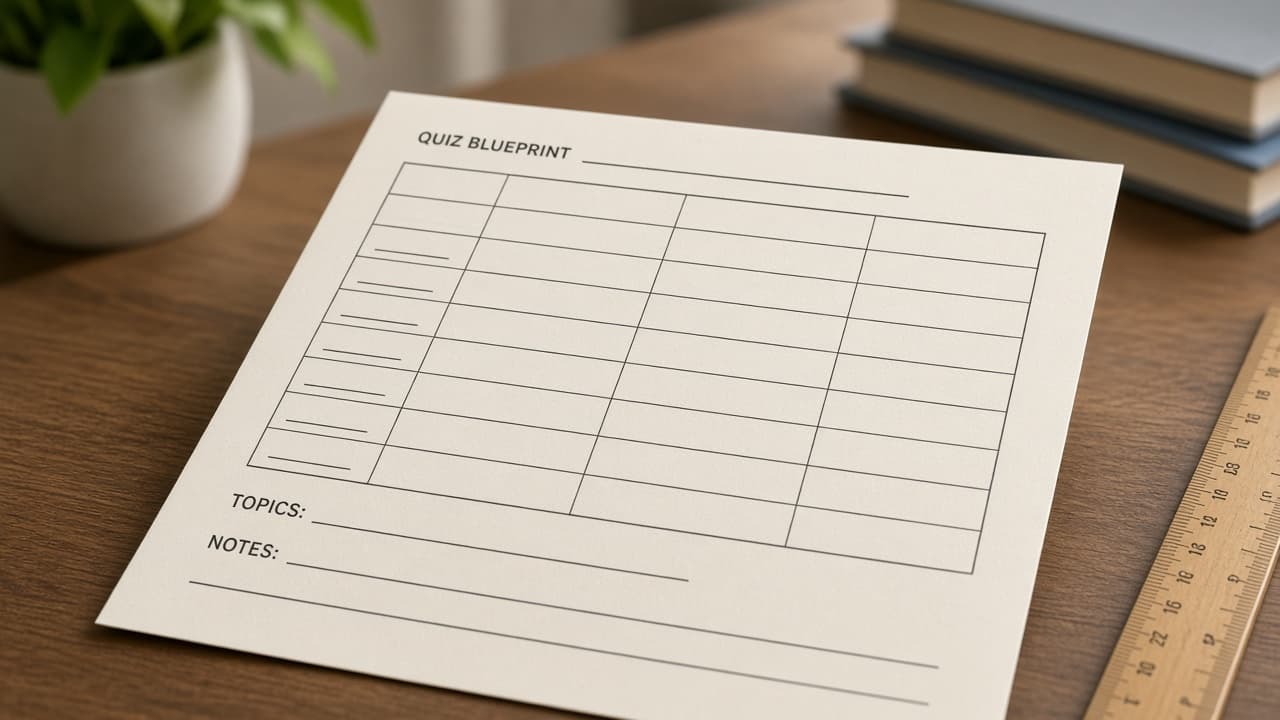 Moodle Quiz Blueprint from LO Inventory (No Invented Enrollment Counts)
