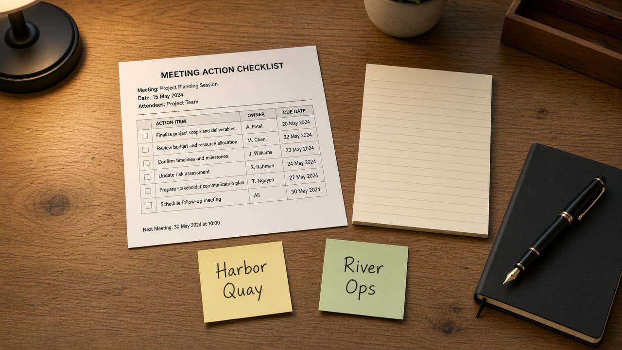 Notion Meeting Action Ledger from Page Inventory (No Invented Attendee Counts)