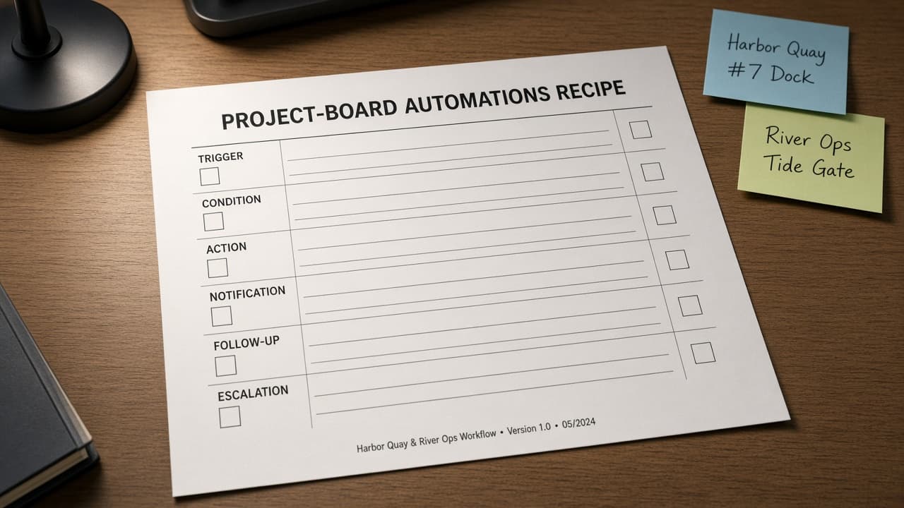 Monday.com Automations Recipe Sheet from Board Inventory (No Invented Assignee Emails)