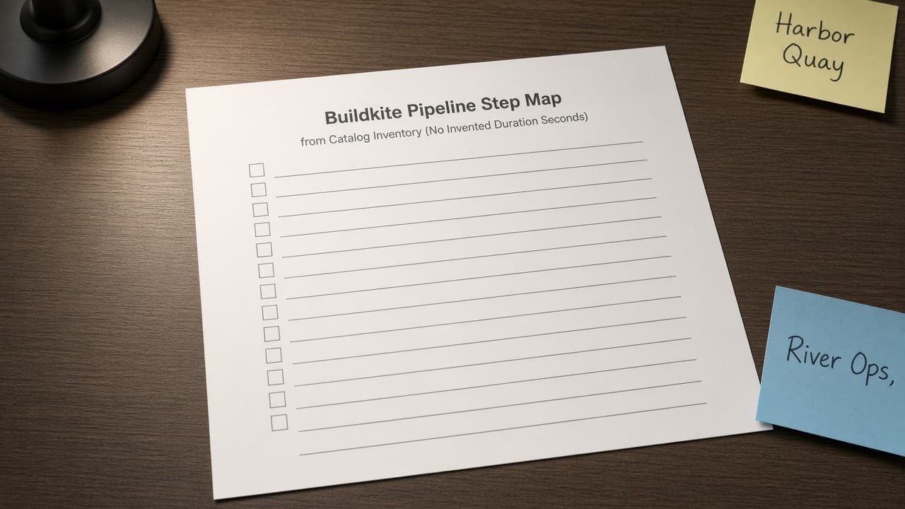 Buildkite Pipeline Step Map from Catalog Inventory (No Invented Duration Seconds)