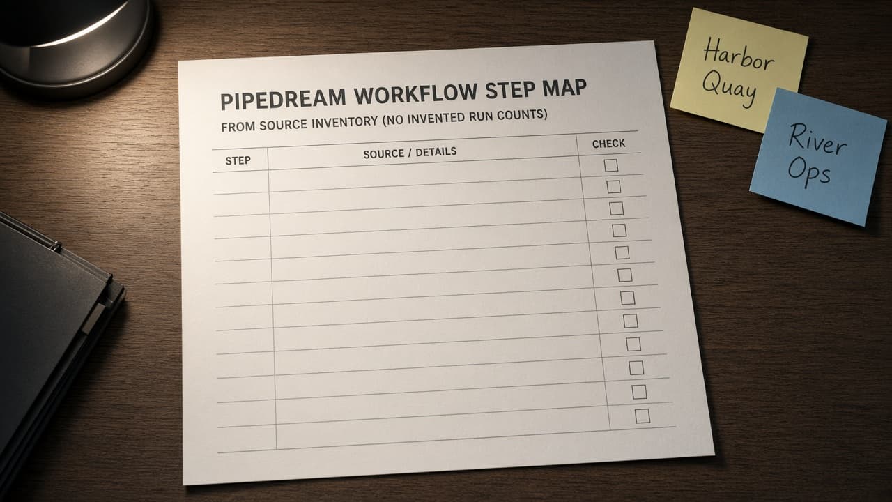Pipedream Workflow Step Map from Source Inventory (No Invented Run Counts)