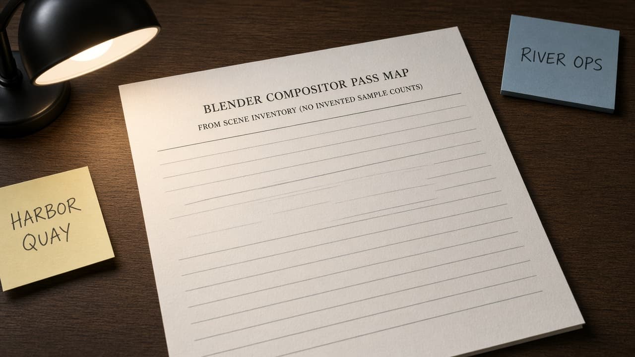 Blender Compositor Pass Map from Scene Inventory (No Invented Sample Counts)