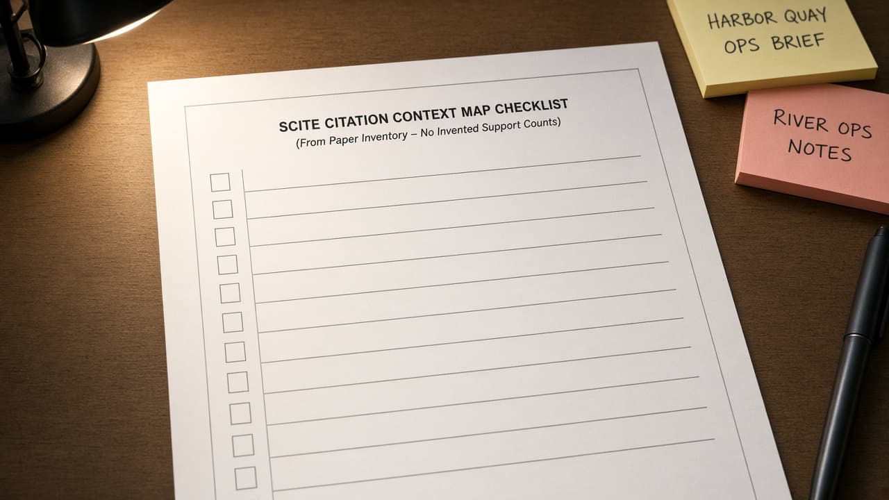 Scite Citation Context Map from Paper Inventory (No Invented Support Counts)