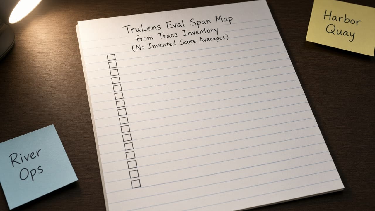 TruLens Eval Span Map from Trace Inventory (No Invented Score Averages)