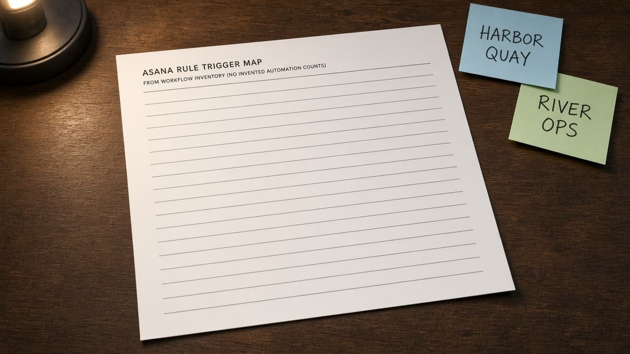 Asana Rule Trigger Map from Workflow Inventory (No Invented Automation Counts)