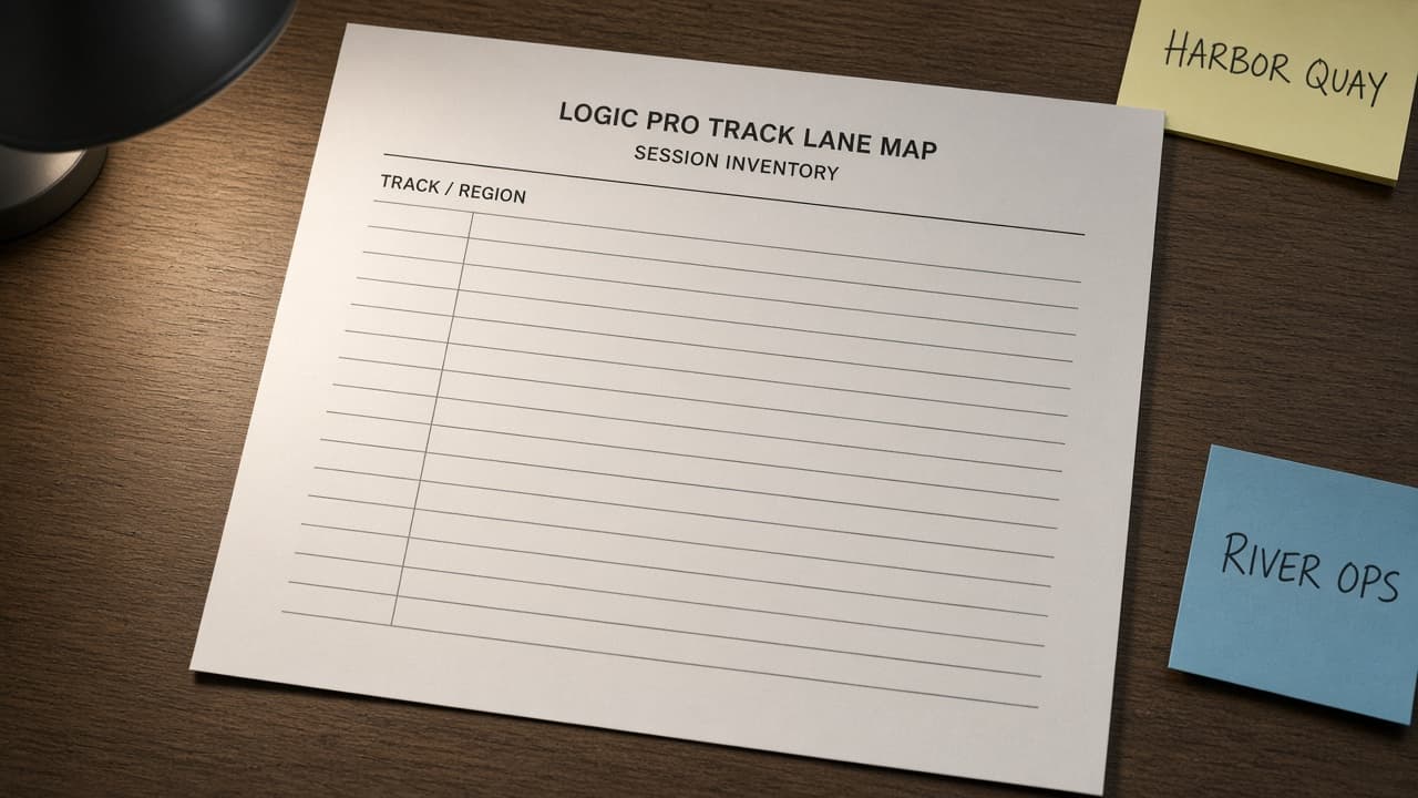 Logic Pro Track Lane Map from Session Inventory (No Invented Sample Rates)