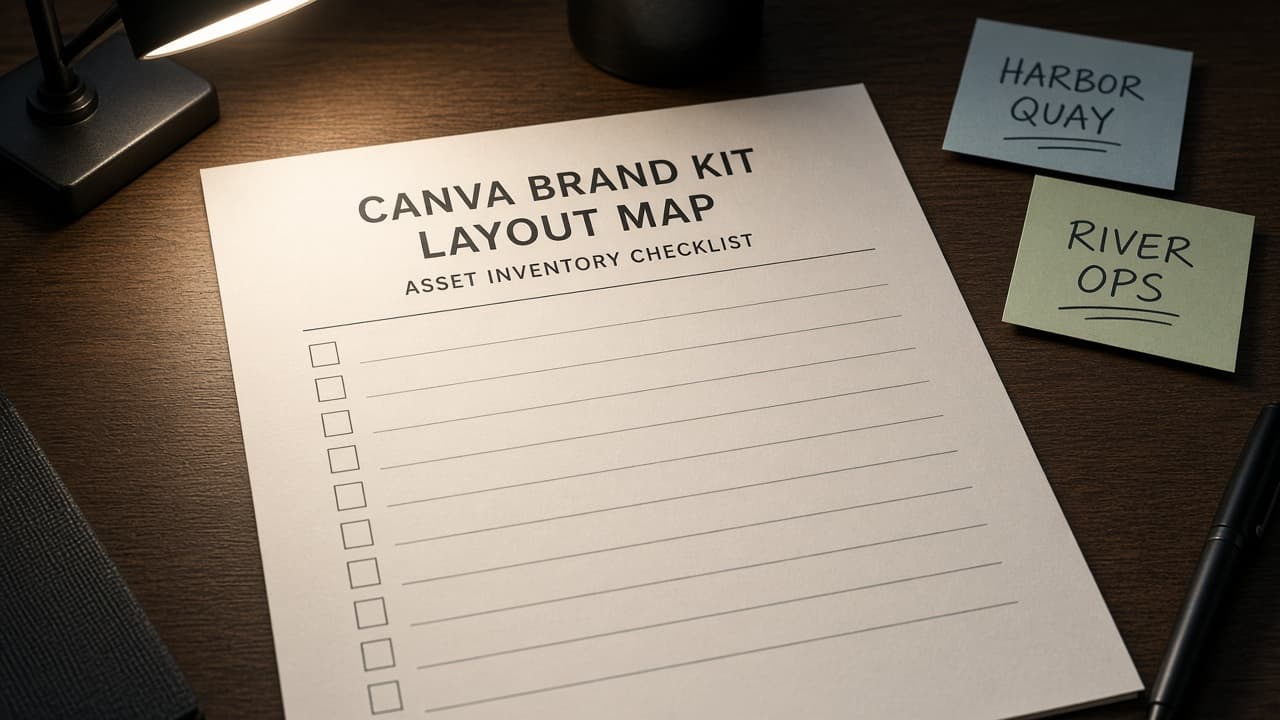 Canva Brand Kit Layout Map from Asset Inventory (No Invented Engagement Rates)