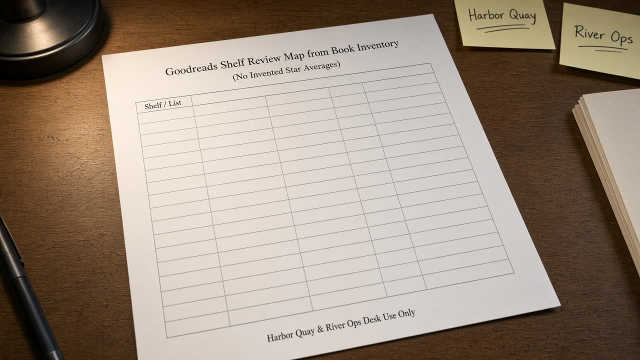Goodreads Shelf Review Map from Book Inventory (No Invented Star Averages)