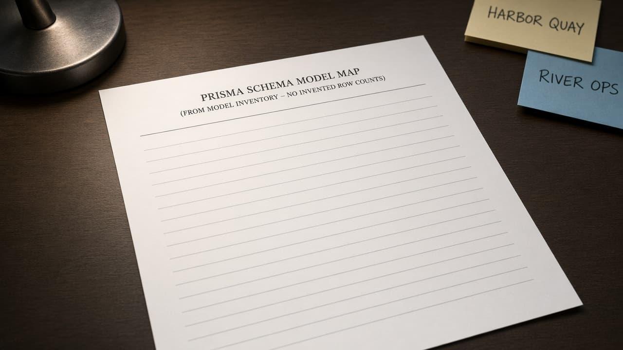 Prisma Schema Model Map from Model Inventory (No Invented Row Counts)