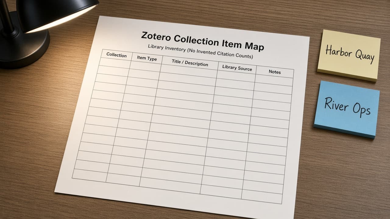 Zotero Collection Item Map from Library Inventory (No Invented Citation Counts)