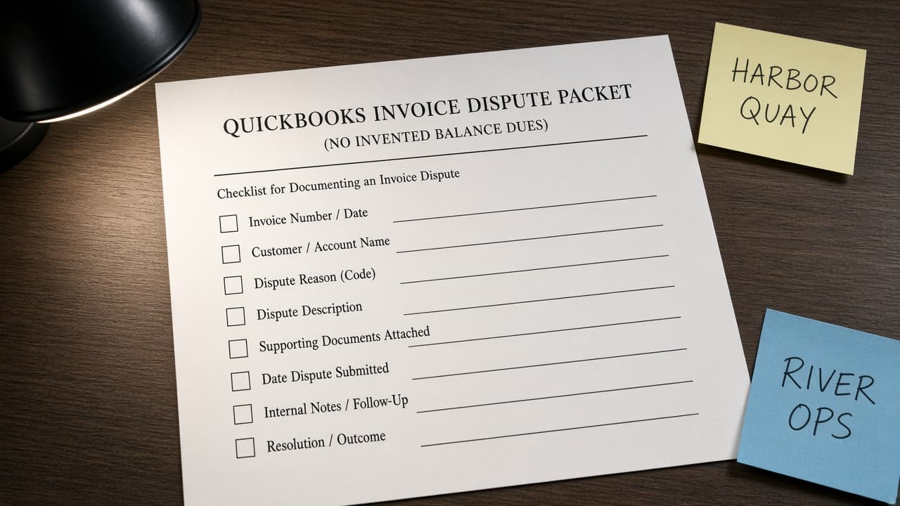 QuickBooks Invoice Dispute Packet (No Invented Balance Dues)