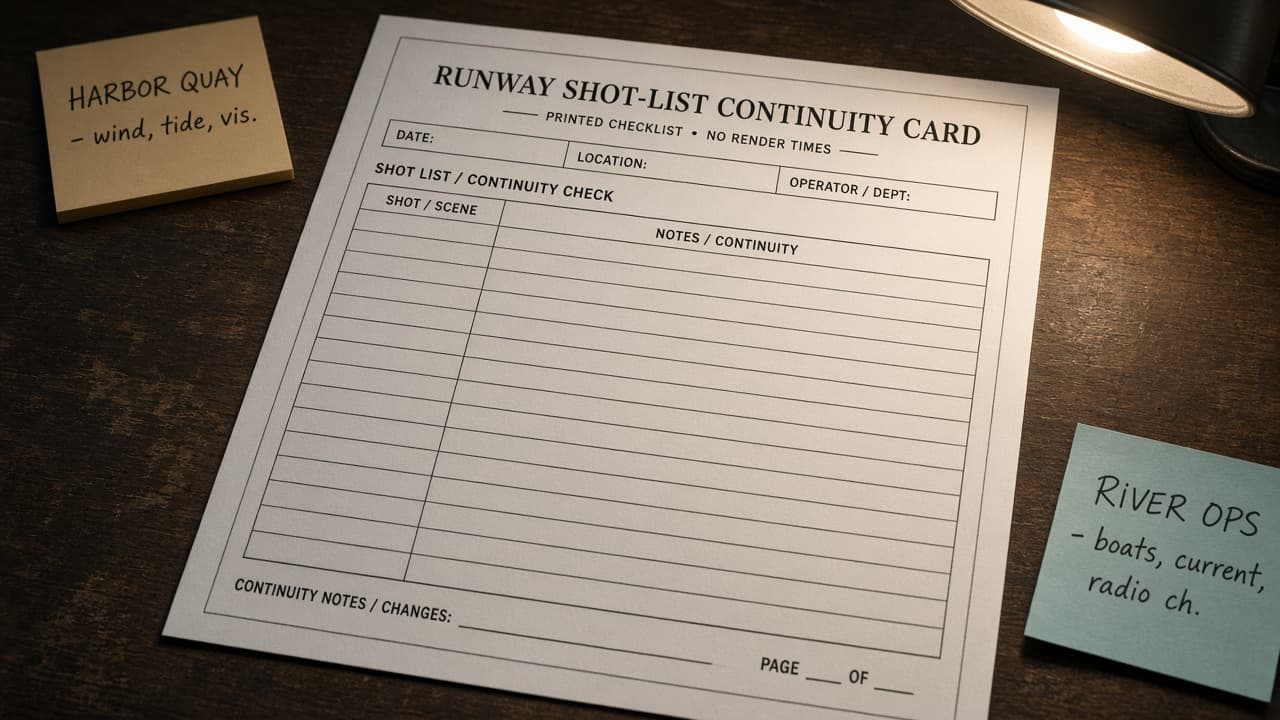Runway Shot-List Continuity Card (No Invented Render Times)